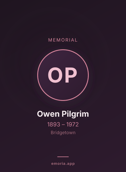 Memorial portrait of Owen Pilgrim