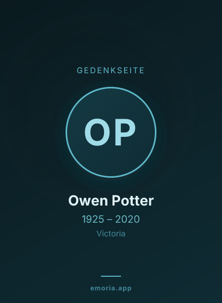 Gedenkportrait von Owen Potter