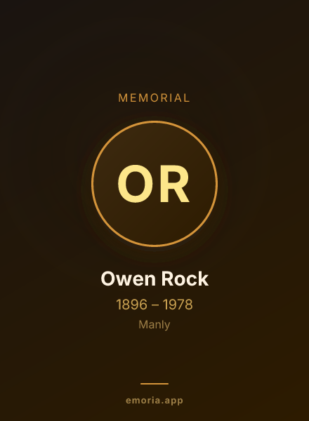 Memorial portrait of Owen Rock