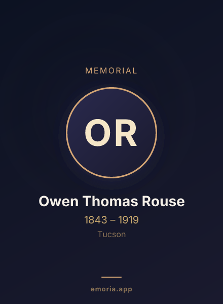 Memorial portrait of Owen Thomas Rouse