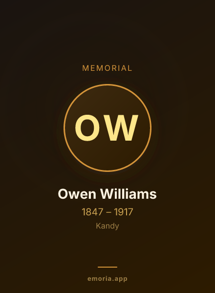 Memorial portrait of Owen Williams