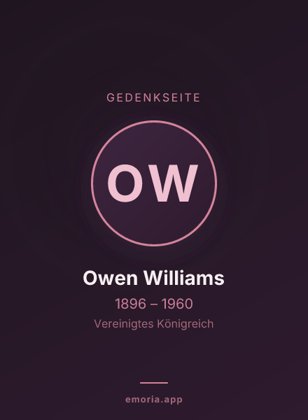 Gedenkportrait von Owen Williams