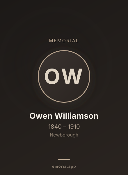 Memorial portrait of Owen Williamson