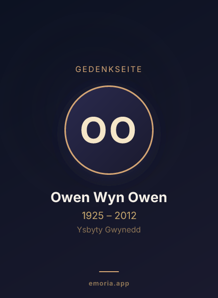 Gedenkportrait von Owen Wyn Owen