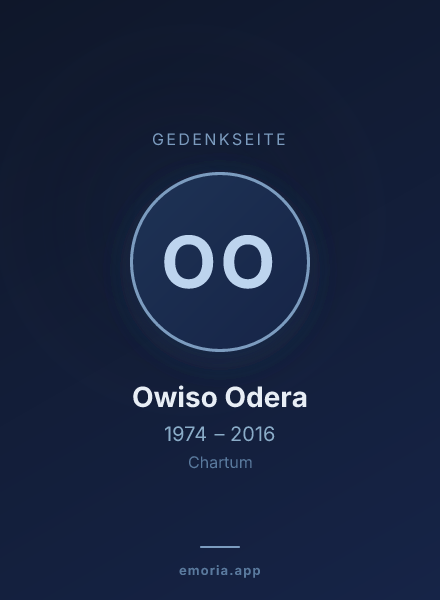 Gedenkportrait von Owiso Odera