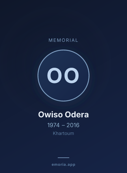 Memorial portrait of Owiso Odera