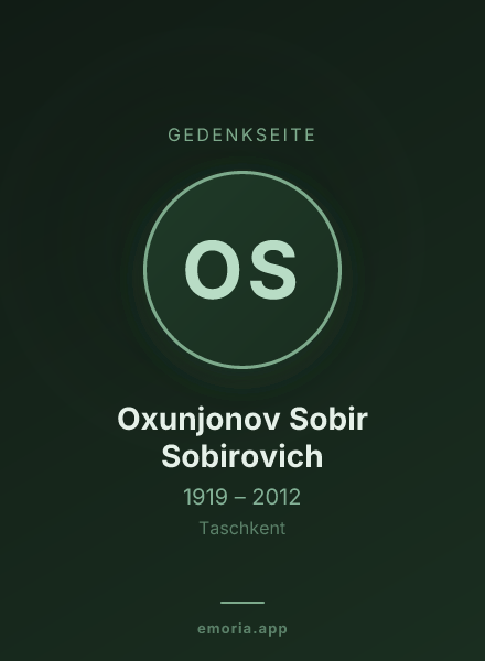 Gedenkportrait von Oxunjonov Sobir Sobirovich