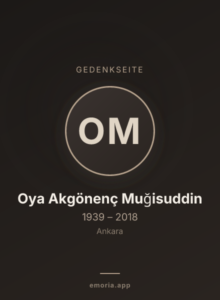 Gedenkportrait von Oya Akgönenç Muğisuddin