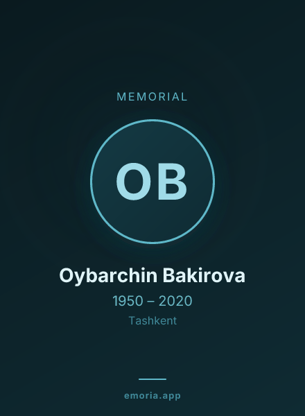 Memorial portrait of Oybarchin Bakirova