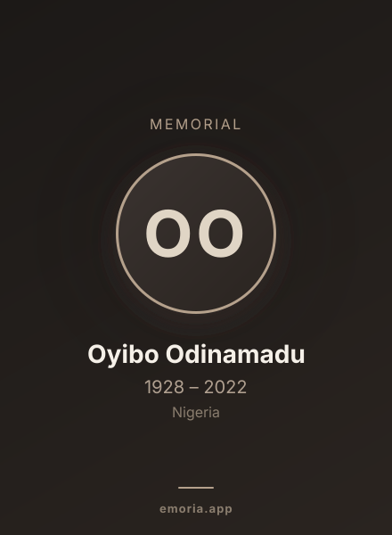 Memorial portrait of Oyibo Odinamadu