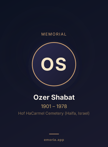 Memorial portrait of Ozer Shabat