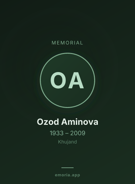 Memorial portrait of Ozod Aminova