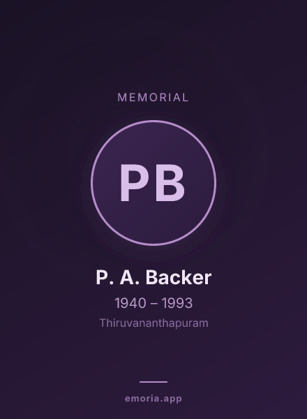 Memorial portrait of P. A. Backer