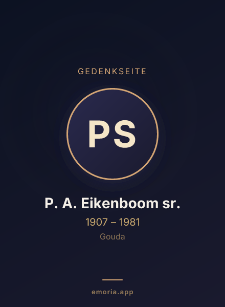 Gedenkportrait von P. A. Eikenboom sr.