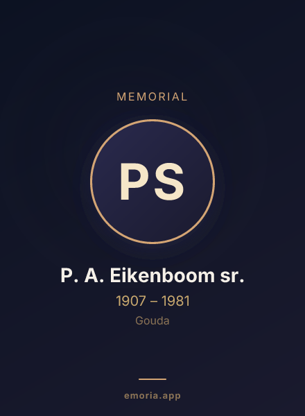 Memorial portrait of P. A. Eikenboom sr.