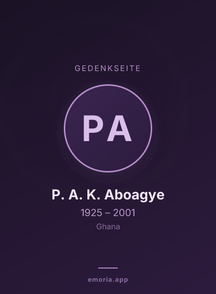 Gedenkportrait von P. A. K. Aboagye