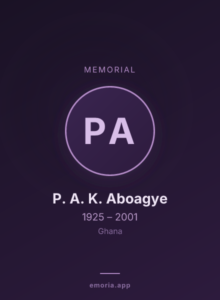 Memorial portrait of P. A. K. Aboagye