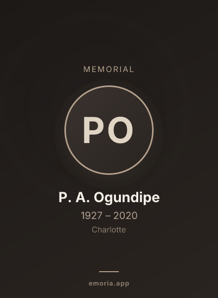 Memorial portrait of P. A. Ogundipe