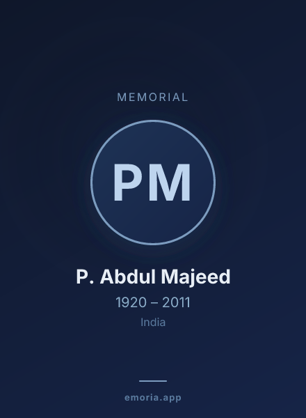 Memorial portrait of P. Abdul Majeed
