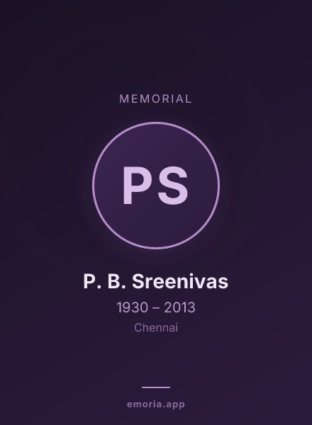 Memorial portrait of P. B. Sreenivas
