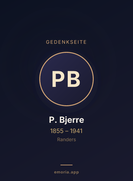 Gedenkportrait von P. Bjerre