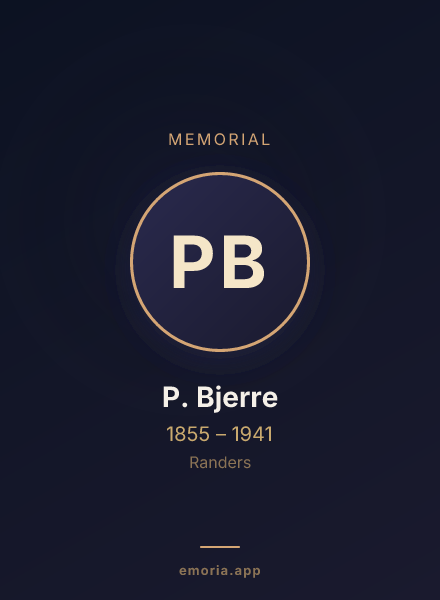 Memorial portrait of P. Bjerre