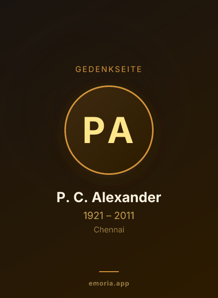 Gedenkportrait von P. C. Alexander