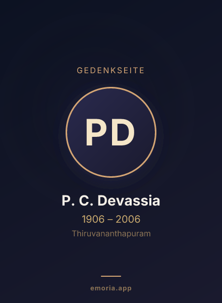 Gedenkportrait von P. C. Devassia