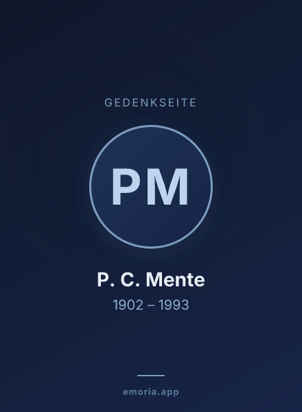 Gedenkportrait von P. C. Mente