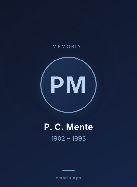 Memorial portrait of P. C. Mente