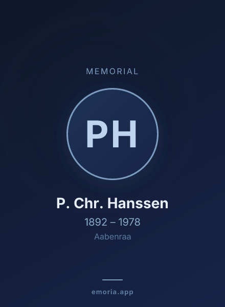 Memorial portrait of P. Chr. Hanssen