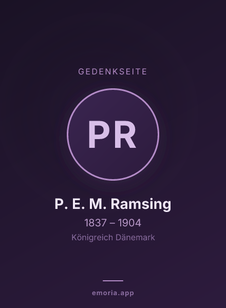 Gedenkportrait von P. E. M. Ramsing