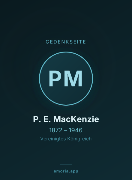 Gedenkportrait von P. E. MacKenzie