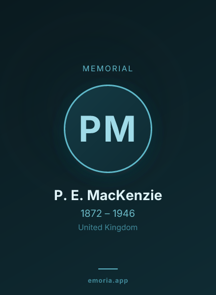 Memorial portrait of P. E. MacKenzie