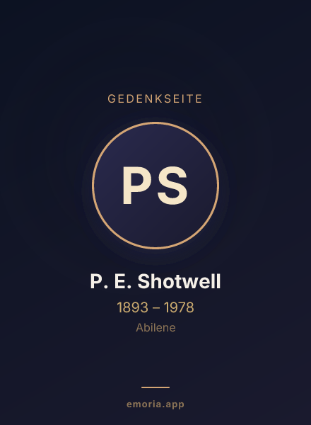 Gedenkportrait von P. E. Shotwell