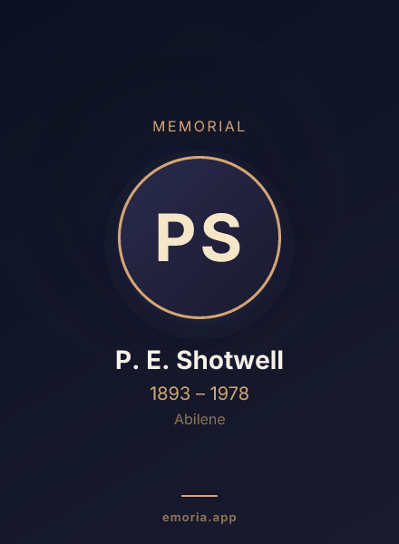 Memorial portrait of P. E. Shotwell
