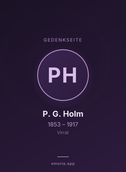 Gedenkportrait von P. G. Holm