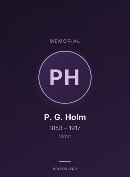Memorial portrait of P. G. Holm