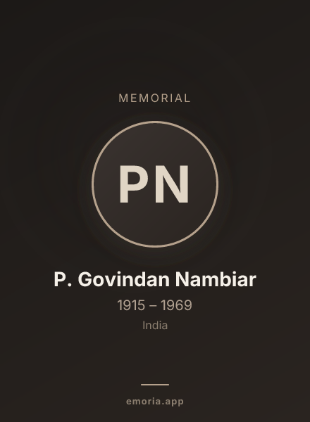 Memorial portrait of P. Govindan Nambiar
