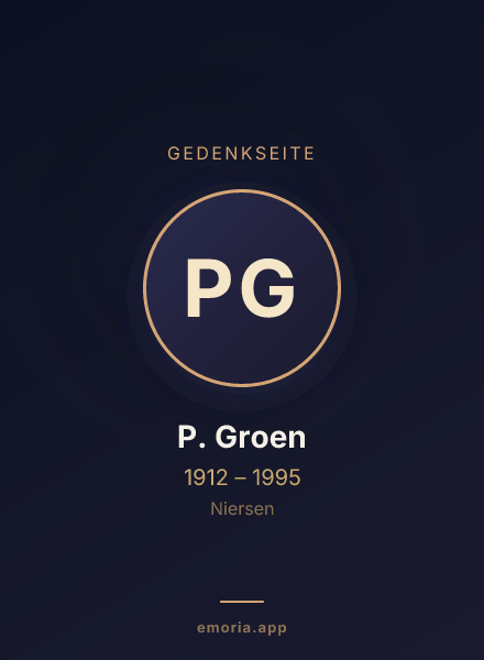 Gedenkportrait von P. Groen