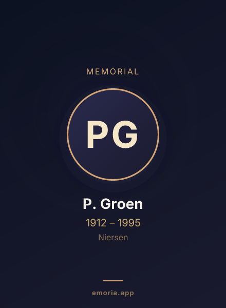 Memorial portrait of P. Groen
