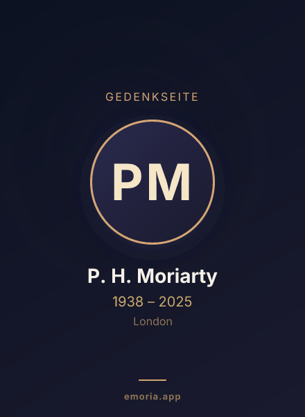 Gedenkportrait von P. H. Moriarty