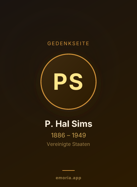 Gedenkportrait von P. Hal Sims