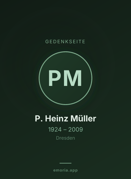 Gedenkportrait von P. Heinz Müller