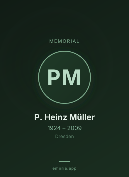 Memorial portrait of P. Heinz Müller