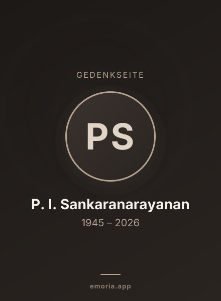 Gedenkportrait von P. I. Sankaranarayanan