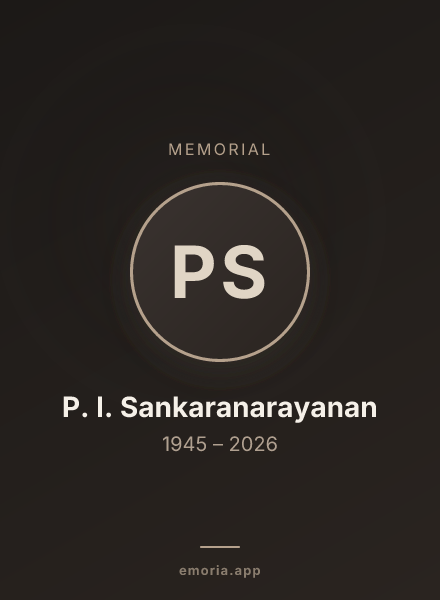 Memorial portrait of P. I. Sankaranarayanan