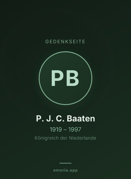 Gedenkportrait von P. J. C. Baaten