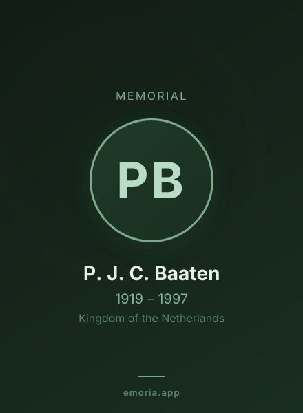 Memorial portrait of P. J. C. Baaten