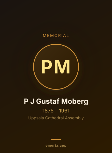 Memorial portrait of P J Gustaf Moberg